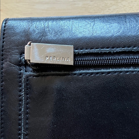 Vintage Perlina Black Leather clutch Wallet with check book holder - Picture 11 of 11